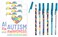Autism Awareness Pens and Sticky Note Pads 12 Piece Bundle (Autism Sticky Notes Style 1)