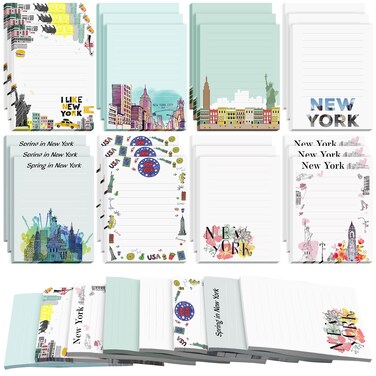 Dinifee 32 Pcs New York City Sticky Notes New York Souvenirs NYC Gifts NY Souvenirs USA Souvenirs New York City Notepads Bulk for Traveler Birthday Party Gifts School Office Supplies, 8 Styles