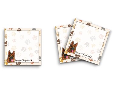 Butler in the Home Sticky Notes 3 Pack 3"x3" 50 Sheet Count Per Pad, German Shepherd, Cute Funny Memo Note Pads Stationery Journal Planner Paper