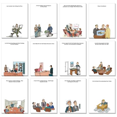 Funny Notepads with Sayings Sticky Funny Office Supplies to Do List Funny Work Notepad Assorted Notepad for Workers, 12 Designs, 3 x 3.93 Inch (Novelty Style)