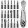 HKZTUY 19pcs 90 Degree Ratcheting Screwdriver Set, 1/4 Bit Mini Ratchet Wrench Screwdriver Set with High Torque, Right Angle EDC Tool, Offset Screwdriver Bit Set for Tight Spaces