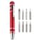 HARFINGTON 8 in 1 Mini Pocket Pen Screwdriver Set CR-V Multi-Function Small Magnetic Screw Driver with Phillips and Flat Head Bits for Computer Eyeglasses, Red