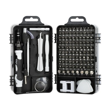 Jadeshay 115pcs Screwdriver Set for Watches, Mobile Phones Precision Electronic Disassembly, Carbon Steel Repair Tool Kit (Grey)
