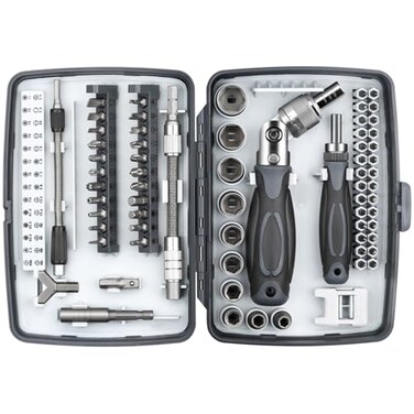 68-in-1 Ratcheting Screwdriver Set, Pocket Size, Versatile Ratchet Handle for Mechanics, DIY, Bicycle, Car, Electronics Maintenance (9902)