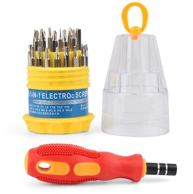 Boxonly 31 in 1 Screwdriver Set Multi-function Small Screwdriver Set for computer watch mobile phone maintenance Yellow