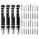 HARFINGTON 4pcs 8 in 1 Mini Pocket Pen Screwdriver Set CR-V Multi-Function Small Magnetic Screw Driver with Phillips and Flat Head Bits for Computer Eyeglasses, Black