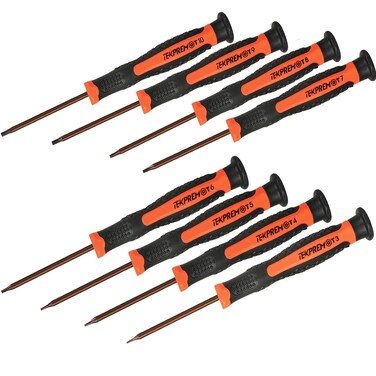 TEKPREM 8 in 1 Small Torx Screwdriver Set with T3 T4 T5 T6 T7 T8 T9 T10 Torx Security Bits,Complete Star Repair Kit for Apple,Macbook,Mac mini,Xbox one, Xbox360,PS3,PS4,PS5,Computer and Pocket Knives