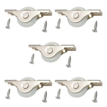MroMax 5Pcs Screen Door Rollers 29mm/1.14" Dia White Sliding Wheel Electroplating Sliding Wheel with Stainless Steel Shell for Garage Screen Door