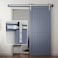 SMARTSTANDARD 6 Feet Brushed Nickel Sliding Barn Hardware Kit-Sturdy Silvery Track-Smoothly and Quietly-Simple and Easy to Install-Fit 36" Wide Door Panel (I Shape Hanger)