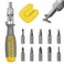 KER 11 in 1 Ratcheting Multitool Screwdriver Multi-function Magnetic Screwdriver Professional Angle Screwdriver Repair Tool (Yellow&iuml;&frac14;&circ;NEW Magnetic&iuml;&frac14;&permil;)