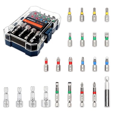 Inwell 58 Piece 1/4 Inch Drive Mini Ratchet Wrench Set,Mini Socket Set,Screwdriver Bit Set with Phillips,Slotted,Hex,Trox,Tamper Proof Torx,Quick Release Bit Holder