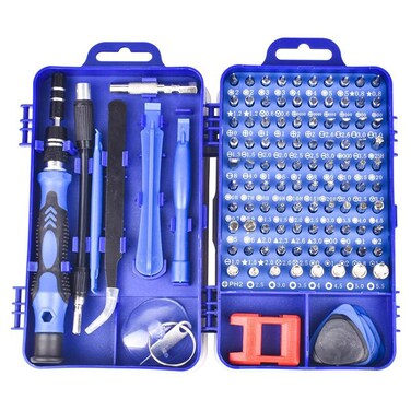 Screwdriver Set Precision Screwdriver Set Chrome Vanadium Steel Magnetic Repair Tool Kit 115 in 1 Multifunctional Combination Kit Blue 1 Set
