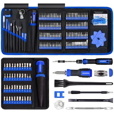 SHOWPIN Precision Electronics Screwdriver Set: 191PCS Computer Repair Tool Kit with Multi Bits 1/4 Inch Nut Driver for Laptop PC RC Car Household IT Tech DIY