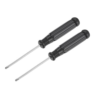 uxcell Mini Phillips Screwdriver, 2.0mm Cross Head with Black Handle for Small Appliances, 2 Pcs