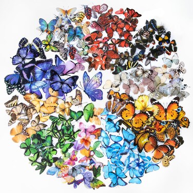400PCS Transparent Butterfly Stickers Set for Scrapbooking, 10 Styles, Self-Adhesive Butterfly Decorative Decals for Bullet Journal, Planner, Card Making, Craft