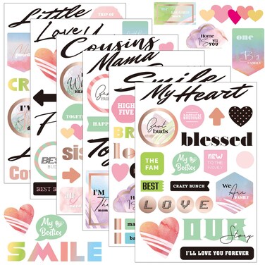 30 Sheet Scrapbooking Sticker Decals 500 Pieces Waterproof Vinyl Happy Travel Family Friend Memories Sticker Decor for Family Album Scrapbooking Embellishment Art Project (Love Theme)