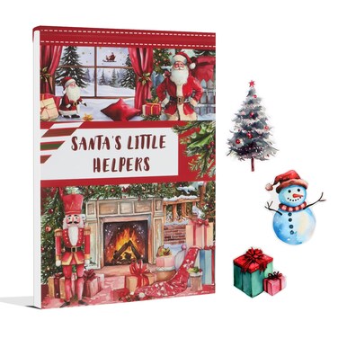 Dwpetzo Christmas Santa's Little Helpers Journaling Stickers for Junk Journals Supplies, Pre-Cut Xmas Holiday Sticker Book for Card Making, Planner, Bujo, Scrapbooking, Collage