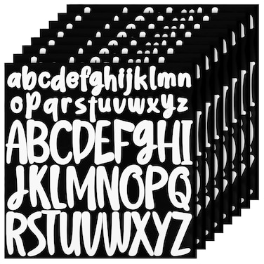 416pcs Letter Stickers, 8 Sheets 1 inch 2 inch Lowercase &amp; Capital Self Adhesive Alphabet Stickers Waterproof Vinyl Letter Decals for Scrapbooking Mailbox Poster Crafts (White)