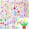 475pcs Rhinestones Gems Stickers for Crafting, Self Adhesive Jewels Gemstones Stickers for Crafts, Crafts Gems Acrylic Heart Star Stickers for Scrapbooking, Card Making, Makeup