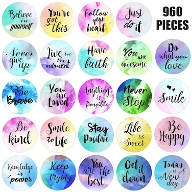 Inspiring Planner Stickers Inspirational Quote Stickers Encouraging Stickers Motivational Encouragement Stickers for Book Phone Car Bike Scrapbook (960 Pieces)