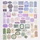 Valtiner 120Pcs Vintage Scrapbook Stickers, Junk Journal Supplies, Stamping Sticker Set, Aesthetic Paper for Scrapbooking, Journaling (Green &amp; Purple &amp; Blue)