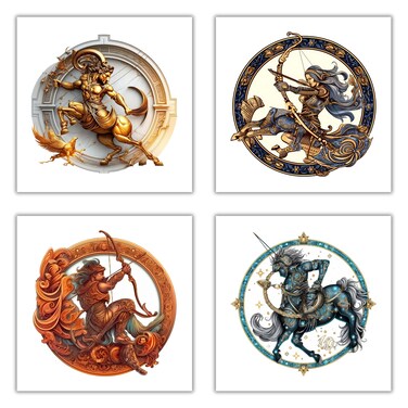 XERE 20 Pcs Sagittarius Zodiac Sign Stickers, 2.5" Vinyl Decal Sticker for Laptop, Phone, Water Bottle, Car, Journaling Notebooks, Sketchbook, Bookmark Making, Junk Journal, Scrapbook Art Supplies