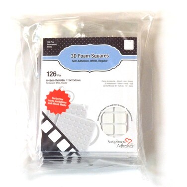 Scrapbook Adhesives By 3L, Regular Pre-Cut 3D Foam Squares, White, 1/2-Inch x 1/2-Inch, 126 Count (Pack of 10) (01610-MP)