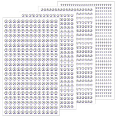 1799pcs Gem Stickers Jewels for Crafts - Self Adhesive Rhinestone Jewel Stickers, Stick on Gems Rhinestones for Crafts, Acrylic Bling Round Stickers, Craft Supplies for Kids 4Sheets 4Sizes WhiteAB