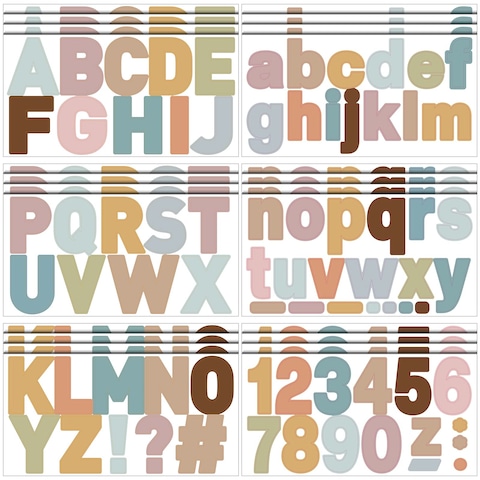 24 Sheets 232 Pcs Large Letter Stickers 2.5 Inch Vinyl Self Adhesive Alphabet Number Stickers for Craft Mailbox Bulletin Board Classroom Home Window Door Decor(Light Colors)