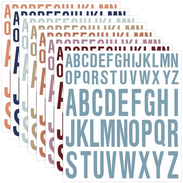 Gersoniel 8 Sheet Halloween Letter Stickers Alphabet Sticker Self Adhesive Letters Vinyl Letter Decals Stick on Letters for Poster Board Sign Craft Mailbox Wal Decor(1 Inch, 2 Inch,Morandi)