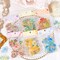 Aromoty 240 PCS Flower Gold foil Holographic Stickers Set, Resin Transparent Waterproof Stickers Vintage Daily Planner for Scrapbook Junk Bullet Journals, Laptop,Water Bottles Decor