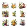 XERE 90 Pcs Tea Set Four Seasons Sticker Book for Journaling Notebooks, Sketchbook, Bookmark Making, Junk Journal, Budget Planner, Scrapbook Art Supplies Stickers