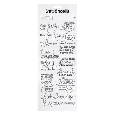 CraftyCrocodile Religious Christian Bible Stickers - Clear Handwritten Inspirational Prayer Faith Scripture Biblical Stickers for Scrapbooking and Bible Journaling