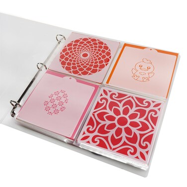 Cookie Stencil Storage Binder Die Cut and Stamp Storage Folder Baking Stencil Organizer Scrapbooking Cutting Dies Stencil Storage Book Collections Case Organizer (8Pockets x 30Pages)