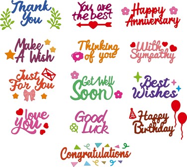 Blessings Word Die Cut for Card Making Blessing Word Metal Cutting Dies Congratulations Die Cuts Happy Birthday Embossing Stencils Template for DIY Scrap-Booking Decor (Blessing Words)