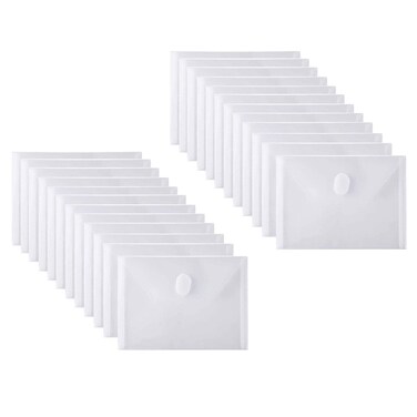 12 Pack Large Clear Die &amp; Stamp Storage Bag Transparent Plastic Folders for Cutting Dies Stencil Embossing Crafts for DIY Scrapbooking Paper Card Craft Organizer Holder