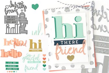 Ammsochy Cutting Dies Kit English Words Metal Stencils Scrapbooking Tools DIY Craft Carbon Steel Embossing Template for Paper Card Making Album Arts Crafts Supplies (English Greeting words-12.5x18cm)