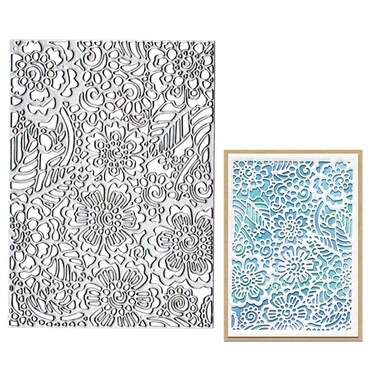Estivaux Flowers Leaves Die Cuts for Card Making, Rectangle Frame Cutting Dies Sets Floral Background Dies Stencils Embossing Template for Scrapbooking DIY Cards Album Crafts Supplies