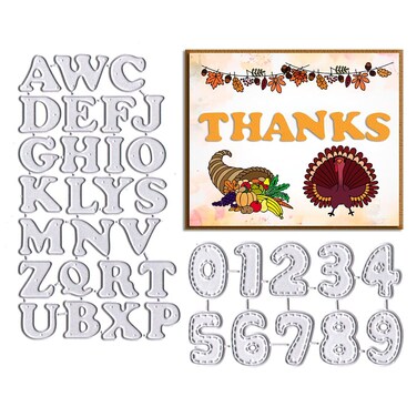Estivaux Capital Alphabet Letters Die Cuts for Card Making, Letters Numbers Cutting Dies Spelling Words Dies Stencils Embossing Template for Scrapbooking DIY Cards Album Crafts Supplies