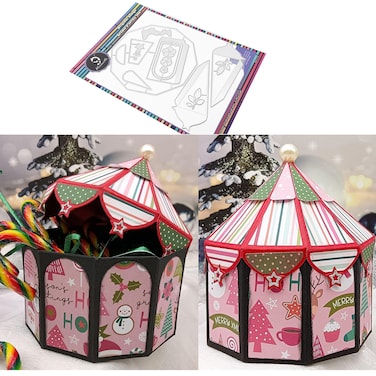 1pc Circus Gift Box Playground Tent Treat Box Metal Cutting Die Cut for Paper Craft Handmade Boxes Making Greeting Cards Scrapbooking &amp; Album Arts from Alina Crafts