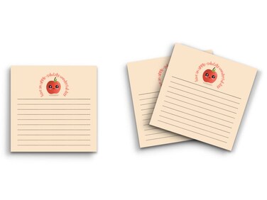 Butler in the Home Sticky Notes 3 Pack 3"x3" 50 Sheet Count Per Pad, Apple Apple-solutely Wonderful Day, Cute Funny Memo Note Pads Stationery Journal Planner Paper