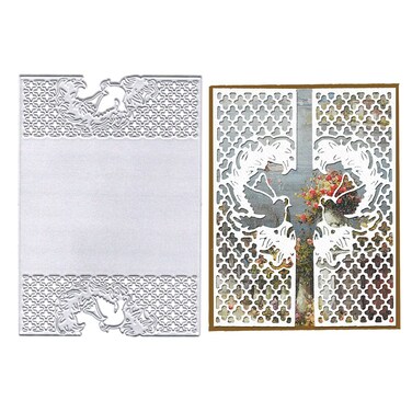 Hying 3D Envelope Card Frame Cutting Dies for Card Making, Bird Heart Shape Frame Die Cuts Invitation Card Cover Dies Stencils Embossing Template for Craft Scrapbooking DIY Photo Album Decorations