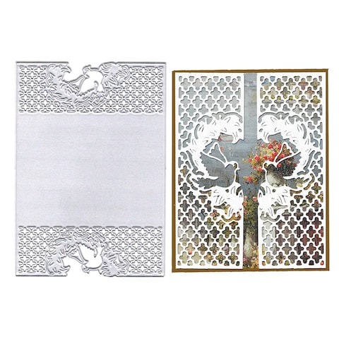 Hying 3D Envelope Card Frame Cutting Dies for Card Making, Bird Heart Shape Frame Die Cuts Invitation Card Cover Dies Stencils Embossing Template for Craft Scrapbooking DIY Photo Album Decorations
