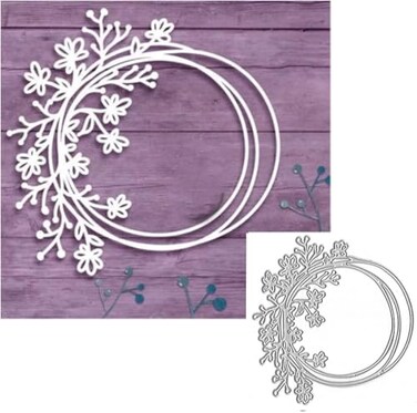 Circle Flowers Lace Metal Cutting Die Cuts, Wedding Lace Stencils DIY Crafts Cards Dies Cuts for DIY Embossing Card Making Photo Decorative Scrapbooking (Circle Flowers)
