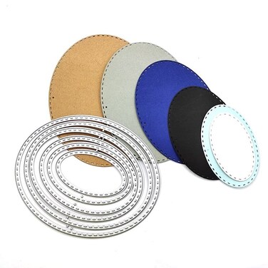 FUGUT 6 Pieces/Set Oval Shape Frame Cutting Dies, Card Making Scrapbooking Background Die Cuts