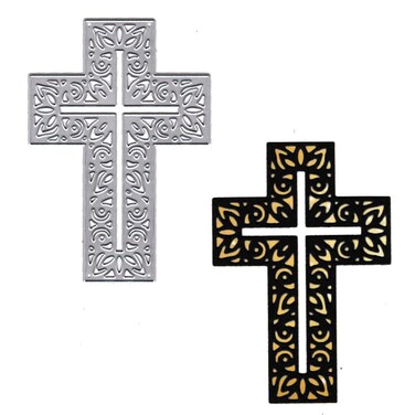Hying Easter Religion Cross Frame Cutting Dies for Card Making and Photo Album Decorations, Hollow Cross Die Cuts Religion Pray Dies Stencils Embossing Template for DIY Scrapbooking Craft