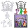 Halloween Metal Cutting Dies for Card Making, Gothic Gate Door Trick-or-Treater Children Embossing Stencil Template Tool for Halloween DIY Scrapbooking Paper Card Photo Album Craft Decoration Supplies