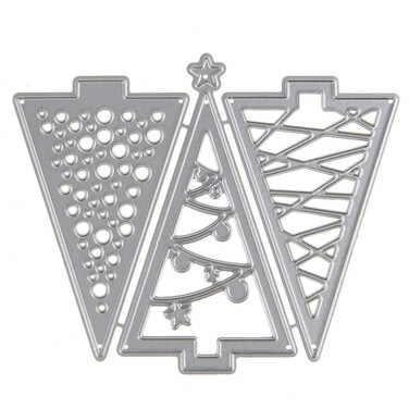 3 by 3.6 Inches Christmas Tree Metal Cutting Dies Christmas Socks Deer Die Cuts for Card Making and Scrapbooking (Triangle Christmas Trees)