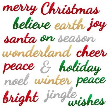 19 Pieces Christmas Metal Cutting Dies Holiday Words Die Christmas Word Embossing Metal Cutting Dies Carbon Steel Script Die Stencils for DIY Scrapbooking Card Crafts (Classic Style)