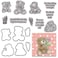 Winter Thankful Words Cutting Dies for Card Making Bear Animals Dies Christmas Blessing Words Die Cuts Embossing Stencil Template Tool for DIY Scrapbooking Paper Card Photo Album Craft Decoration